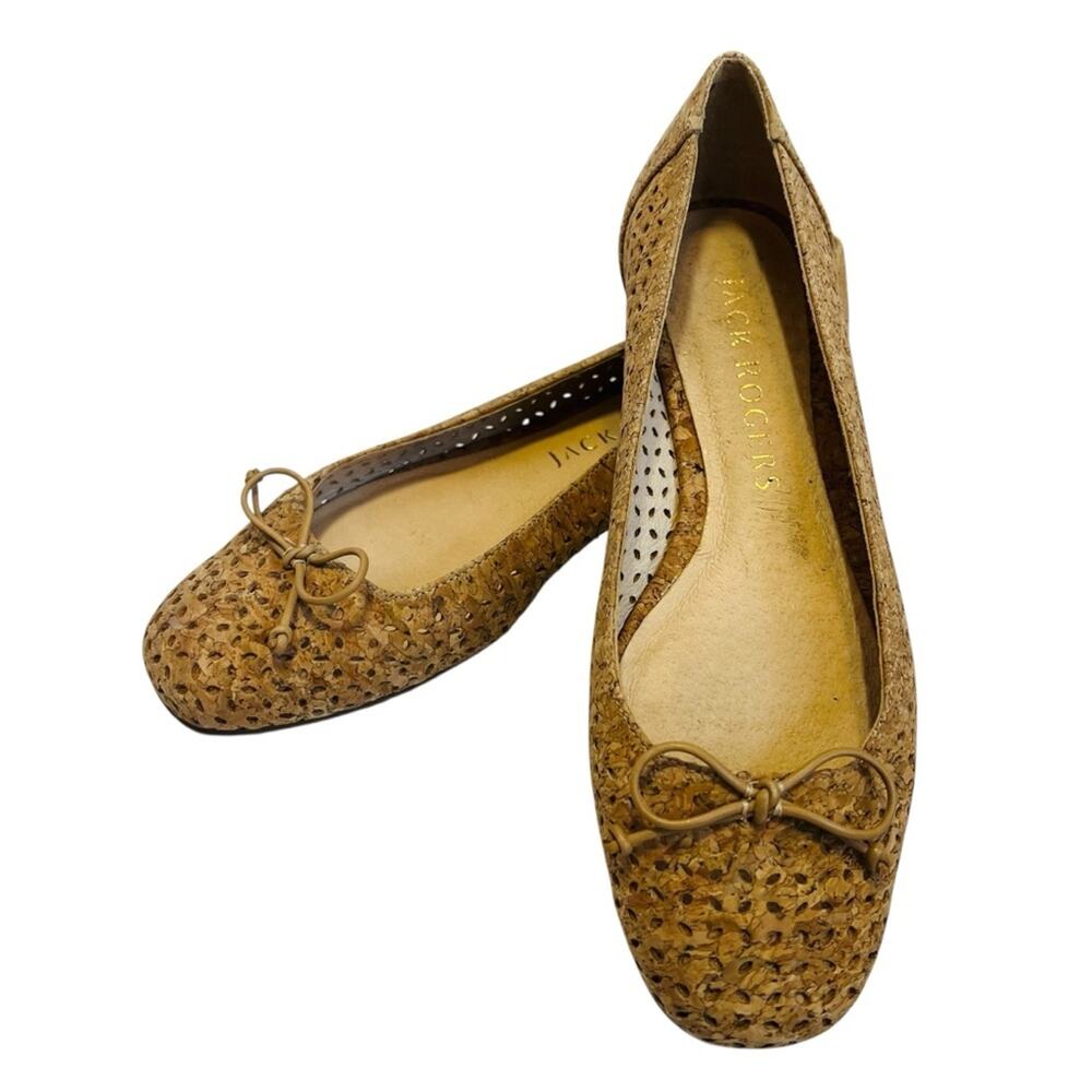 Jack Rogers Women’s Sz 7 Tan Ballet Flats Perforated Cork Kenlyn Comfort